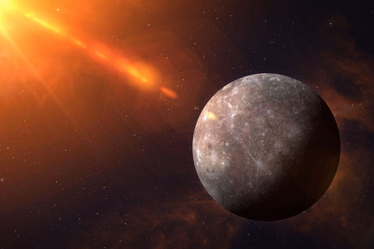 Vista do planeta Mercúrio do espaço. Espaço, nebulosa e planeta Mercúrio. Elementos desta imagem fornecidos pela Nasa. Metrópoles