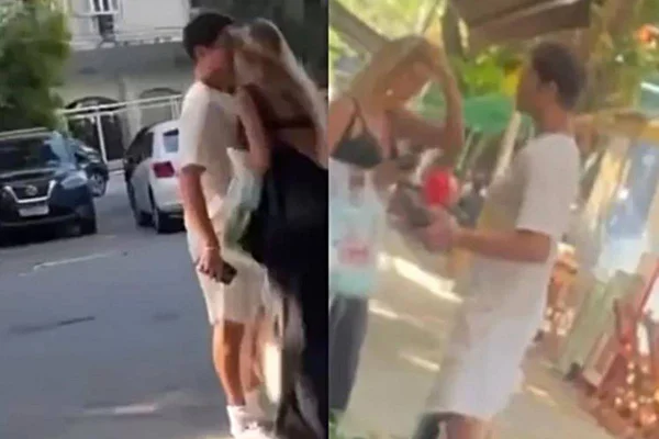 José Loreto é flagrado aos beijos com loira misteriosa