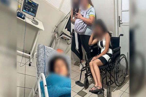 Imagem colorida, a filha aguardou horas para o atendimento- Metrópoles
