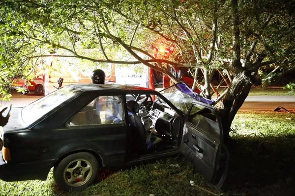 DF: motorista morre após perder controle do carro e bater em árvore