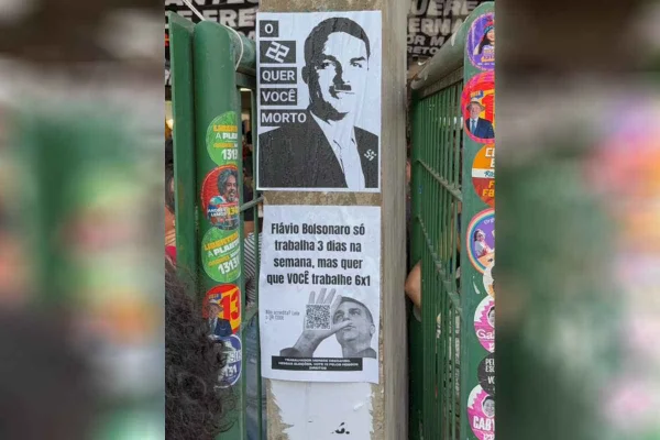 “22 quer você morto”: cartaz na UnB mostra Flávio de Hitler; MP é acionado
