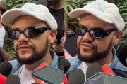 Gominho dando entrevista no Cemitério e Crematório da Penitência