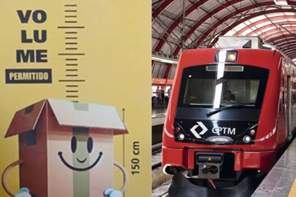 Montagem com imagens de campanha e trem da CPTM - Metrópoles