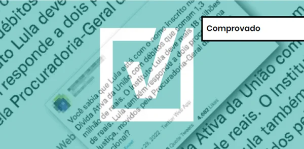 Captura de tela de post no Twitter com etiqueta de conteúdo comprovado