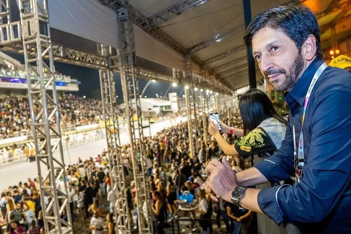 Ricardo Nunes no Espaço da Cidade, camarote da prefeitura de São Paulo no Sambódromo Ricardo Nunes no Espaço da Cidade, camarote da prefeitura de São Paulo no Sambódromo