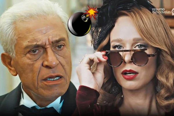 Montagem colorida de Leonel e Gilda, personagens da novela Amor Perfeito - Metrópoles