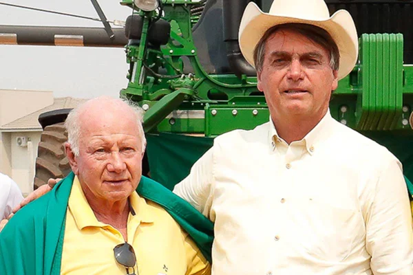 Empresário Argino Bedin, conhecido como Pai da Soja, e ex-presidente Jair Bolsonaro