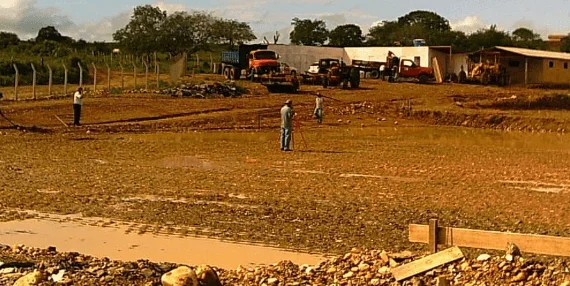 Canteiro de obra realizada pelo DNOCS