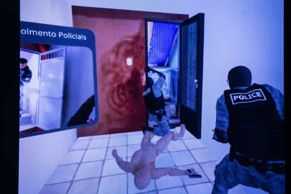 Reprodução em realidade virtual da ação dos PMs que resultou em nove mortes no Fallet-Fogueteiro