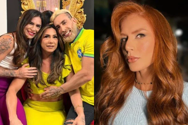 Montagem colorida de Djidja Cardoso e família - Metrópoles
