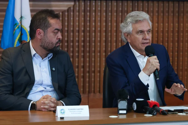 Reunião para discutir estratégias para combate ao crime organizado no país. Governador Claudio Castro se reuniu com governador Ronaldo Caiado Metrópoles