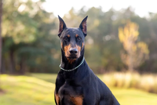 Imagem colorida de um dobermann