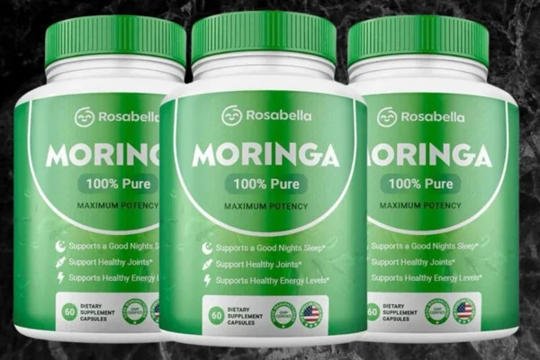 Imagem dos fracos do produto da Rosabella Moringa 100% Pure. Metrópoles