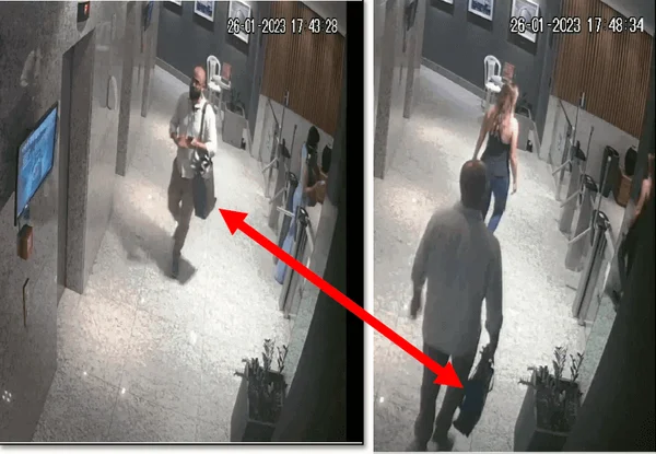 A Polícia Federal recuperou as imagens da visita e afirma que maleta do entregador estava cheia na chegada e vazia na saída. Antes, ele fez dois saques no valor total de R$ 115 mil