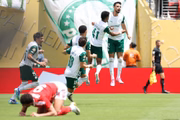 Flaco López marcou o segundo gol do Palmeiras contra o Al Ahly. Flaco López marcou o segundo gol do Palmeiras contra o Al Ahly.