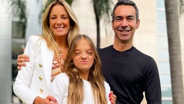 Ticiane Pinheiro com o marido, Cesar Tralli e a filha, Rafaella Justus