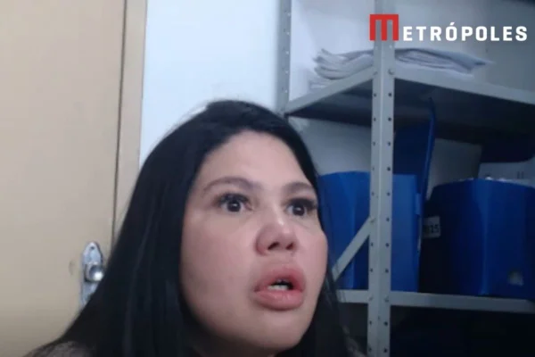 Foto colorida de Evelyne Dos Santos Gonçalves, presa por suposta obstrução de provas no caso da jovem Maria Eduarda Rodrigues de Freitas, após ser arremessada sem cordas durante salto de rope jump, em Limeira, interior de São Paulo.
