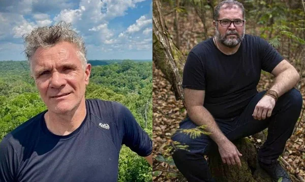 Montagem colorida com fotos de Dom e Bruno - Metrópoles
