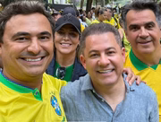 Cezinha de Madureira em ato pró-Bolsonaro ao lado do senador Ciro Nogueira