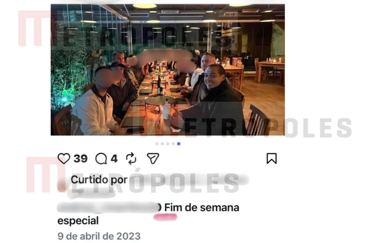 Coronel e dupla apontada por envolvimento com o crime dividem a mesma mesa Coronel e dupla apontada por envolvimento com o crime dividem a mesma mesa