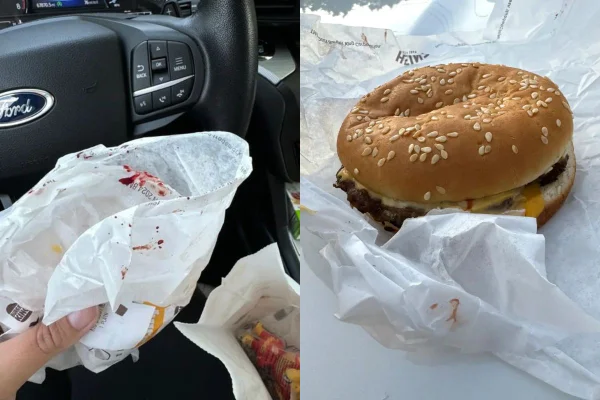 Mãe denuncia rede de fast-food após receber lanche com sangue nos EUA