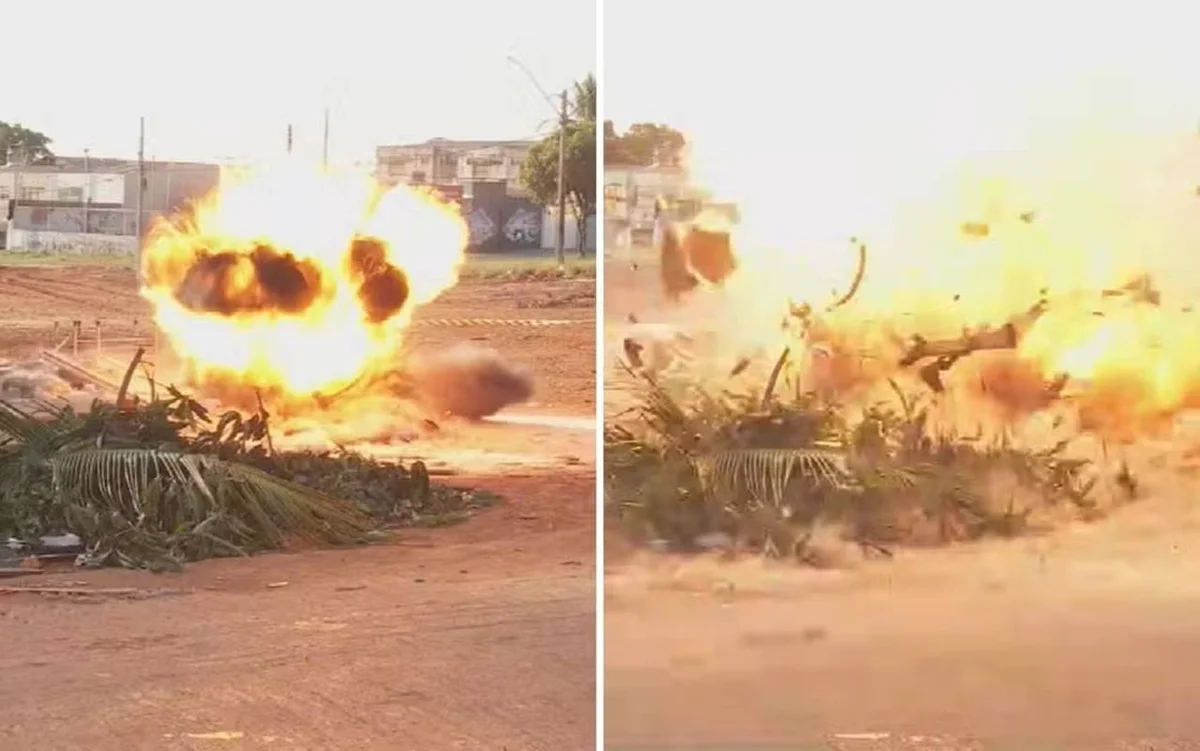 Explosivos foram desarmados em terreno baldio Explosivos foram desarmados em terreno baldio