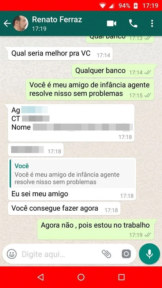 A justificativa seria que o limite de transferência diária teria sido atingido A justificativa seria que o limite de transferência diária teria sido atingido
