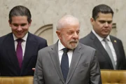 Lula, Hugo Motta e Davi Alcolumbre