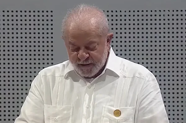 captura de tela de Lula falando durante contro do G77 em Havana Cuba