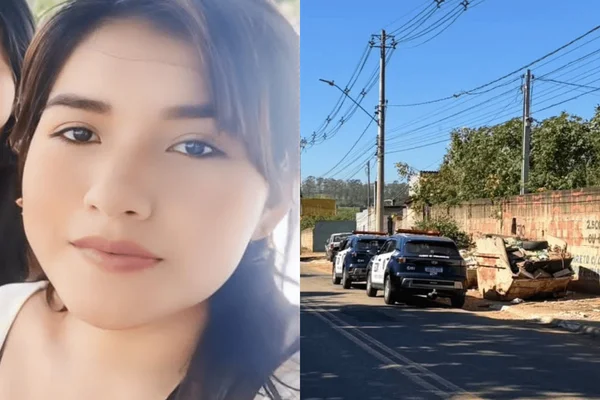 Colagem colorida de mulher encontrada morta entre caçambas, no interior de SP - Metrópoles