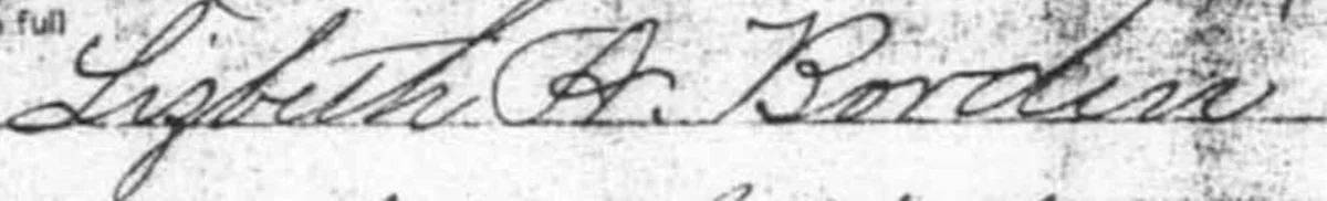 Assinatura de Lizzie Borden Assinatura de Lizzie Borden