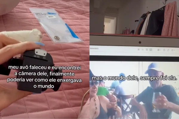 Vídeo neta se emociona ao achar câmera fotográfica do avô falecido