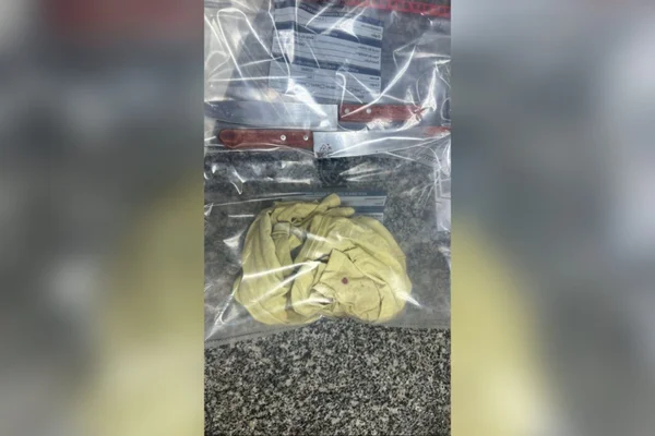 imagem colorida facas apreendidas suspeito de matar segurança supermercado rj