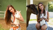 A influenciadora cria diversos animais A influenciadora cria diversos animais