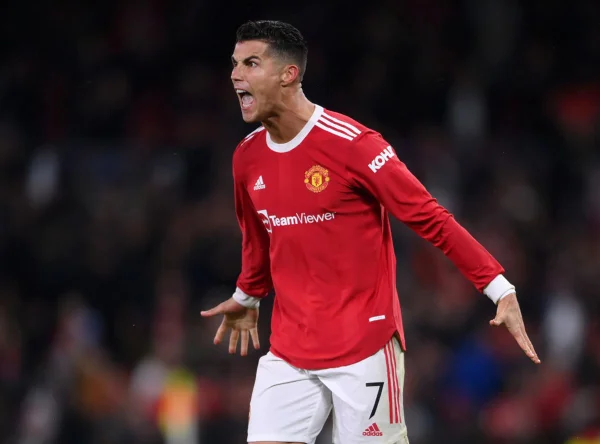 Cristiano Ronaldo comemorando gol pelo United