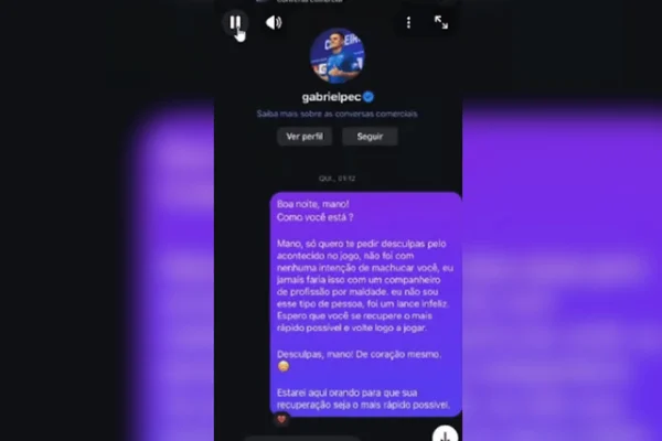 Print da conversa entre Gabriel Pec e Victor Gabriel