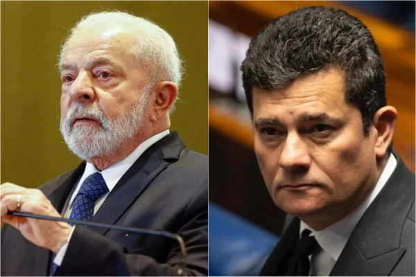 Foto colorida do presidente Lula e do senador Sergio Moro - Metrópoles