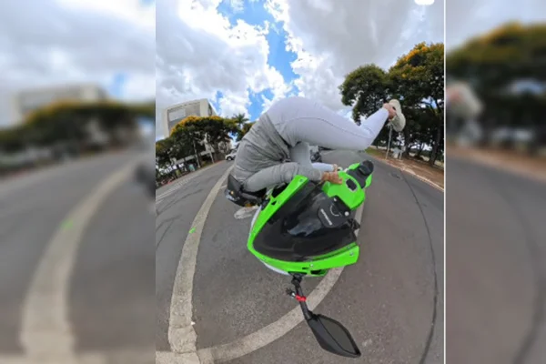 Mulher “voa” em moto ao ser atingida por motorista “barbeiro” no DF