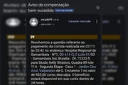 Ao reportar o caso ao aplicativo 99 Pop, Hudson recebeu somente R$ 5 e um pedido de desculpas pelo cancelamento da corrida Ao reportar o caso ao aplicativo 99 Pop, Hudson recebeu somente R$ 5 e um pedido de desculpas pelo cancelamento da corrida