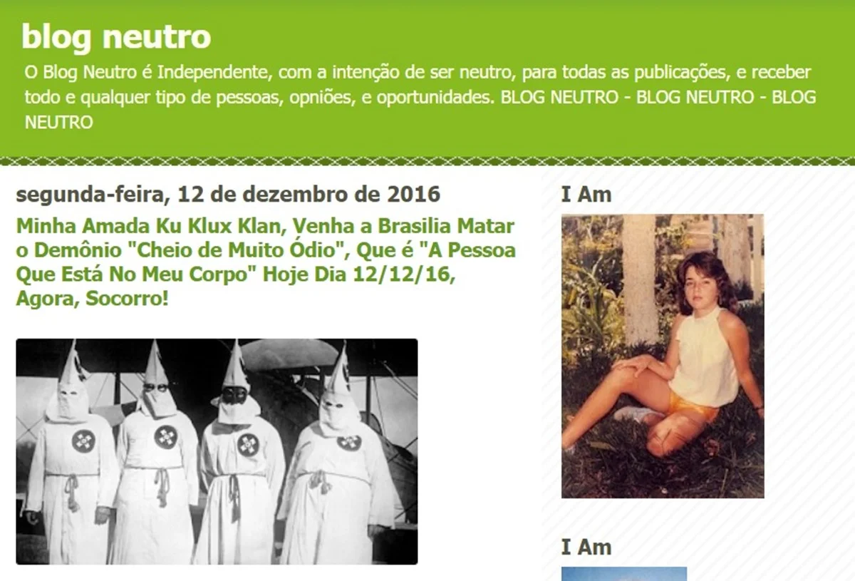 Blog tinha conteúdo de defesa do grupo racista KKK Blog tinha conteúdo de defesa do grupo racista KKK