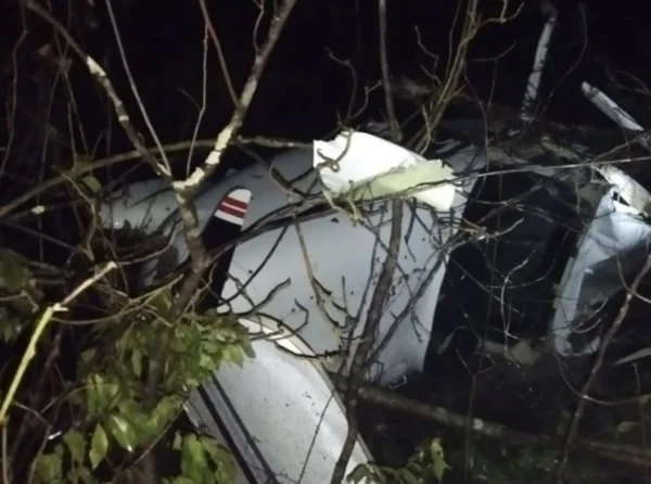 Foto colorida de avião de pequeno porte que caiu no Mato Grosso - Metrópoles