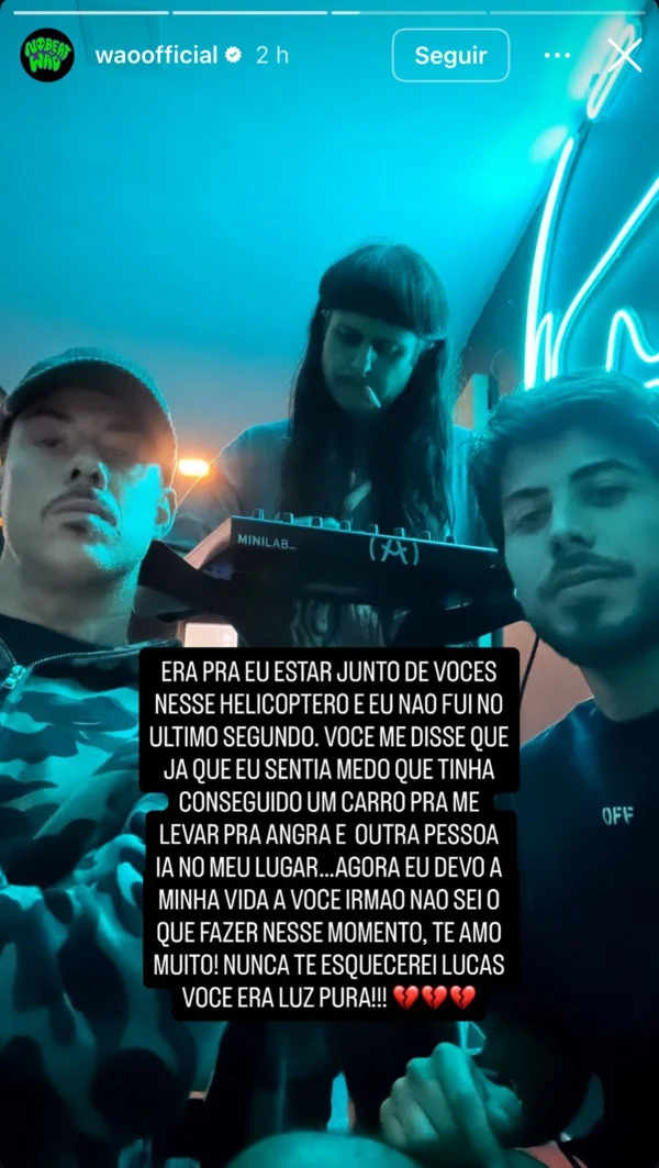 Produtor faz desabafo após escapar de acidente aéreo que matou 6 no RJ - destaque galeria
