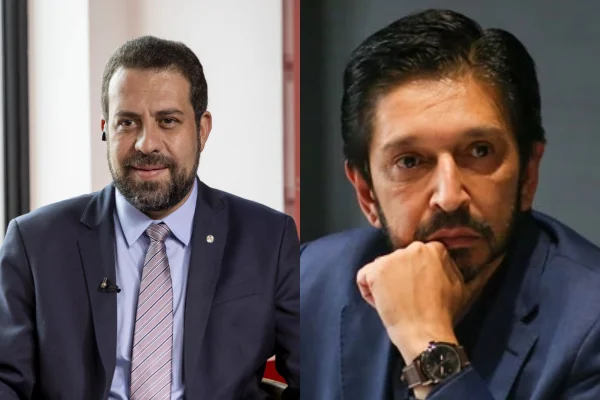 Imagem colorida com Boulos à esquerda e Ricardo Nunes à direita