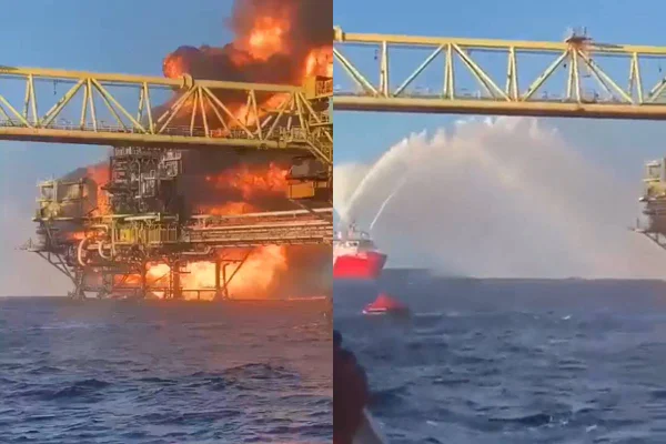 plataforma de petróleo explosão golfo do méxico