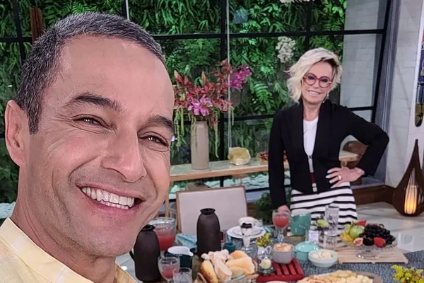 Fabrício Battaglini e Ana Maria Braga no Mais Você