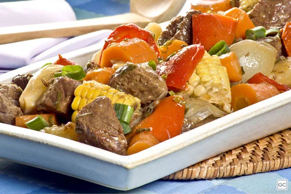 carne com legumes