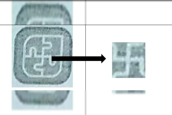 Detalhe de despacho da vice-prefeita de Luziânia (GO) com logo no canto superior direito que, segunda ela, teria sido inspirada em suástica - Metrópoles