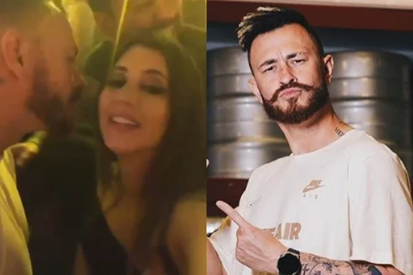 Fred beija morena misteriosa na balada (Reprodução: Instagram)
