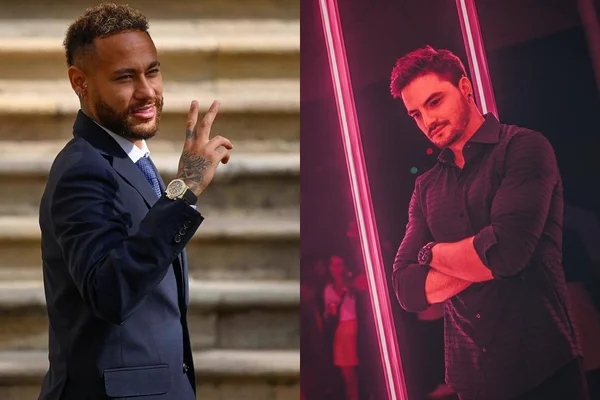 Montagem com fotos de Neymar e Felipe Neto