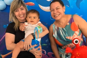 Mãe de Murilo Huff, Zaida Da Luz Huff, Léo e Dona Ruth são clicadas em aniversário
